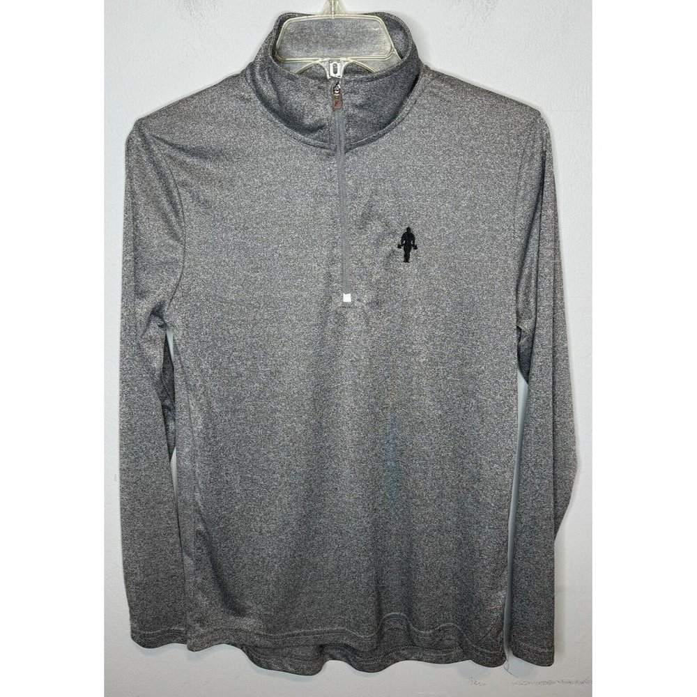 Golds Gym Men’s Pullover Large Grey Gray 1/4 Zip Fitted Cowl Neck
